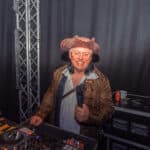 Photograph of a DJ dressed in Halloween Fancy dress for a Halloween club night