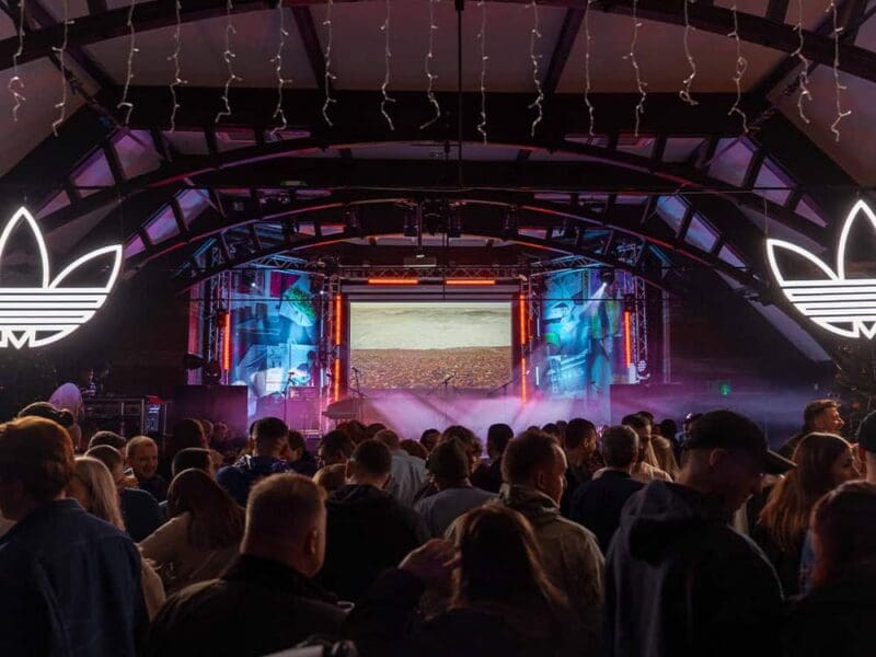 Docks Academy Hire-6 Photograph of a busy Docks Academy with moody stage lighting showcasing a busy evening